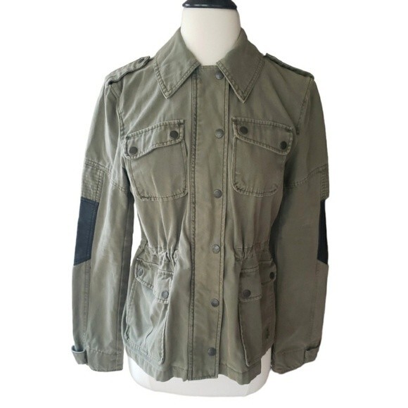 Levi's Field Military Jacket Women's Small Green Utility Drawstring Everyday - Picture 1 of 7